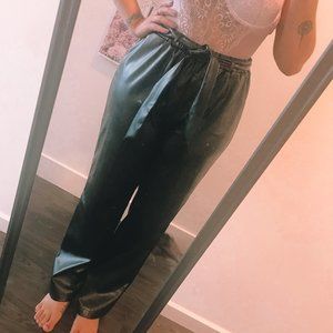 Black Leather Pants Wide Leg